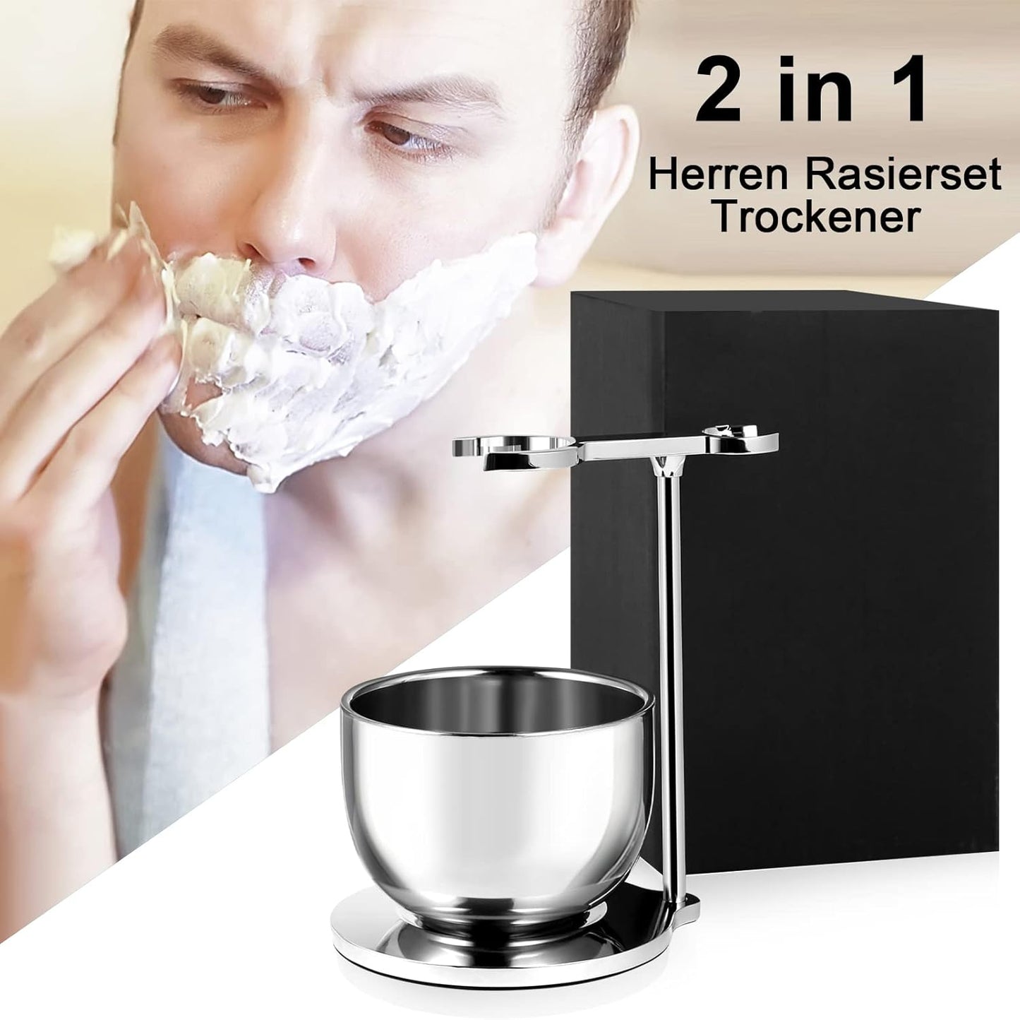 Rasierständer-Set, Silber-03