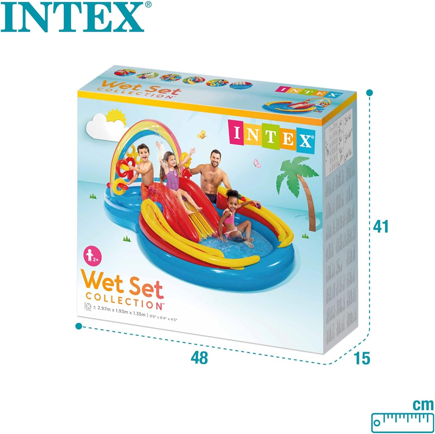 Rainbow Ring Play Center Planschbecken für Kinder, 297x193x135 cm