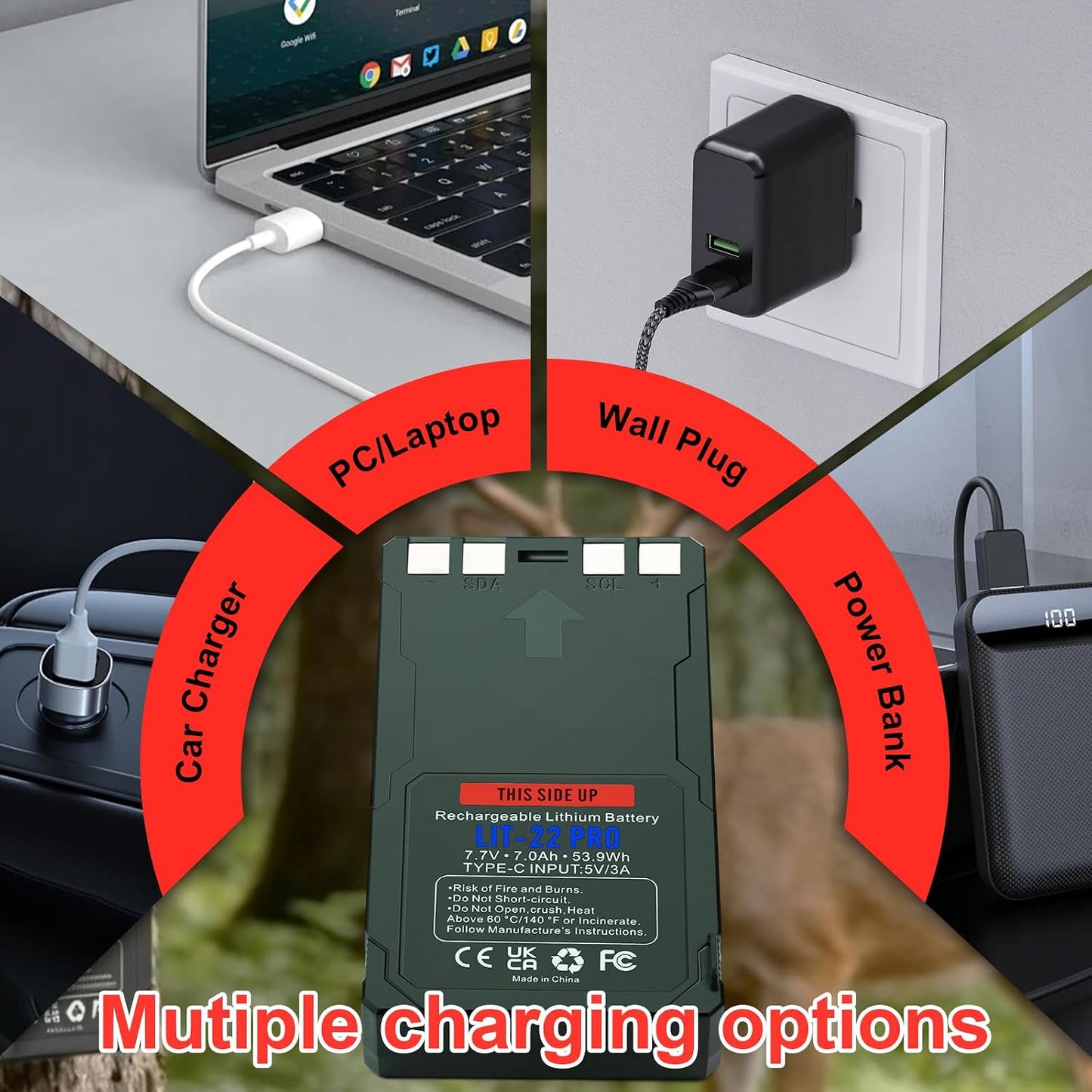 Akku 7000mAh für Spypoint LIT-22 Pro Serie, Green