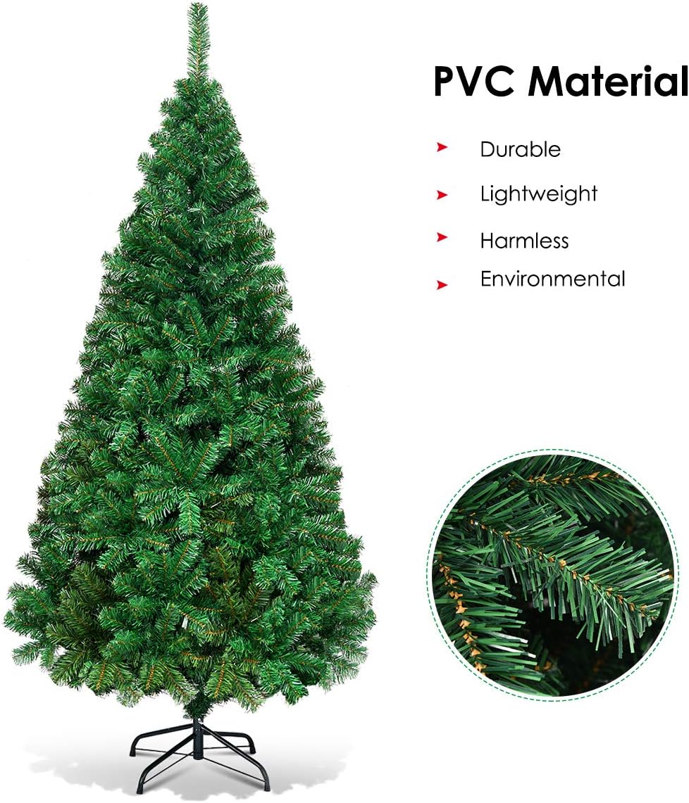 Künstlicher Weihnachtsbaum mit Metallständer, 650 Spitzen, Grün 180 cm