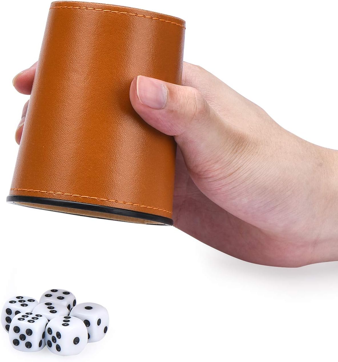 Würfelbecher-Set mit 5 Würfelbecher, 25 Würfeln und Aufbewahrungsbox
