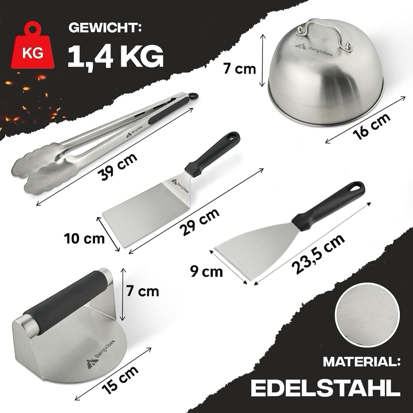 6-teiliges Smash Burger Set, Exklusive
