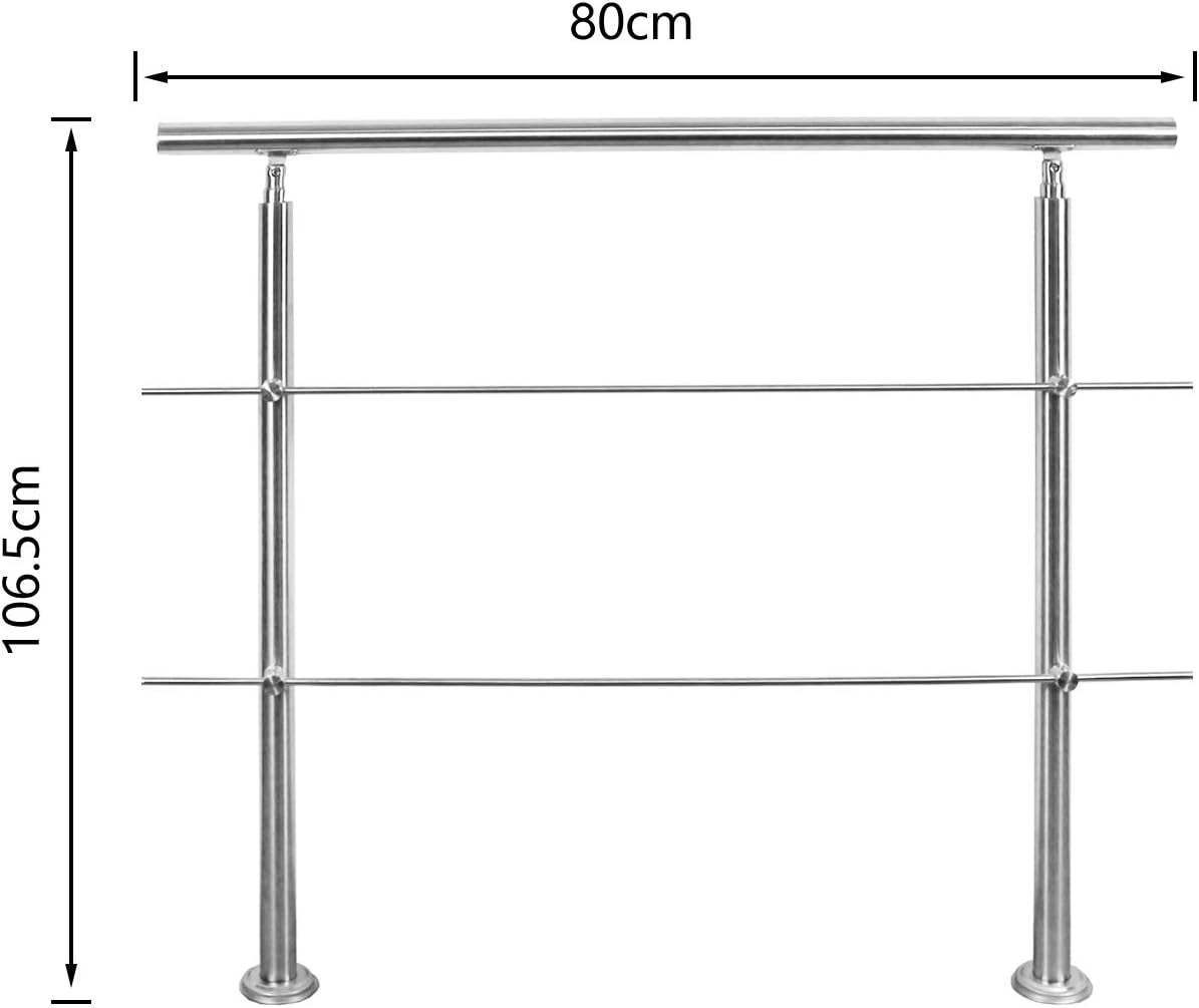 Handlauf Edelstahl, 80cm 2 Querstreben