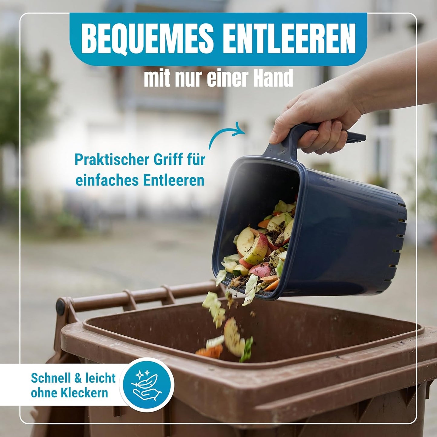 Geruchsdichter Biomülleimer mit Innensieb