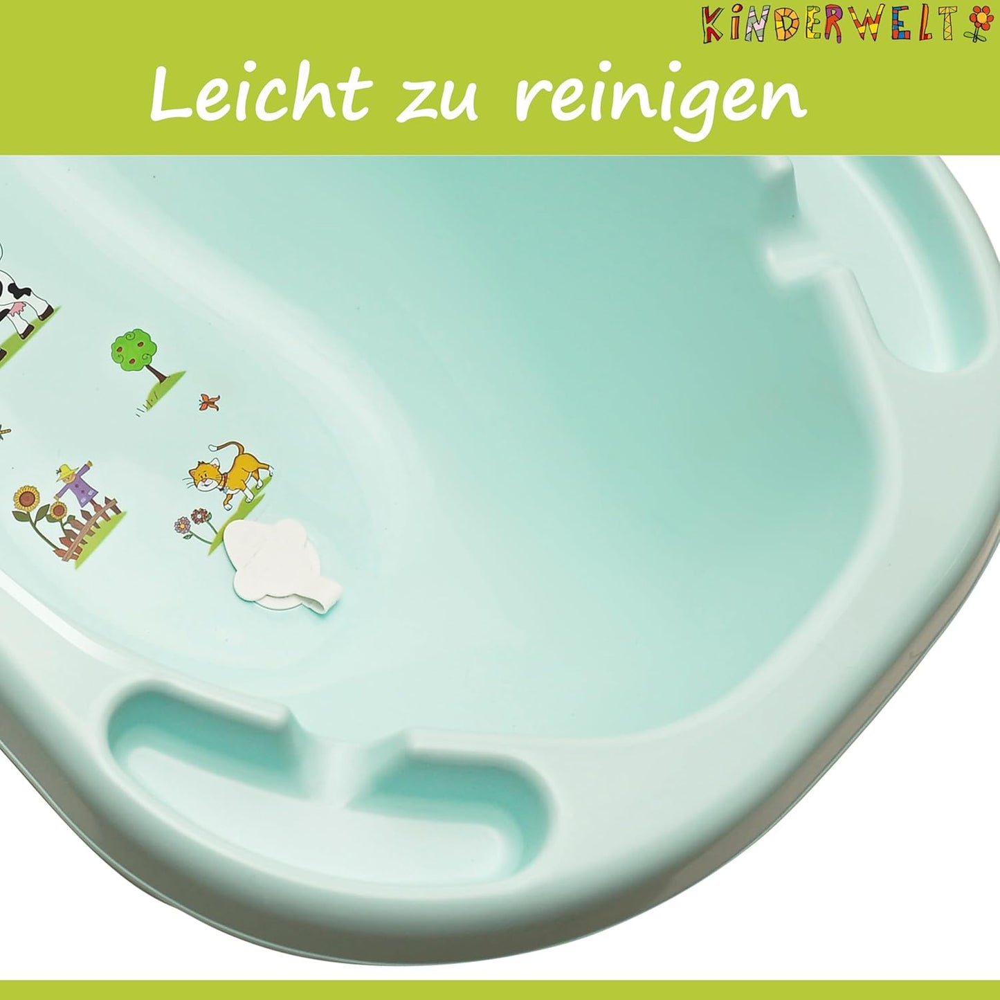 Baby-Badewanne 100 cm Funny Farm Motiv, Babywanne 100 cm Funny Farm weiss Motiv