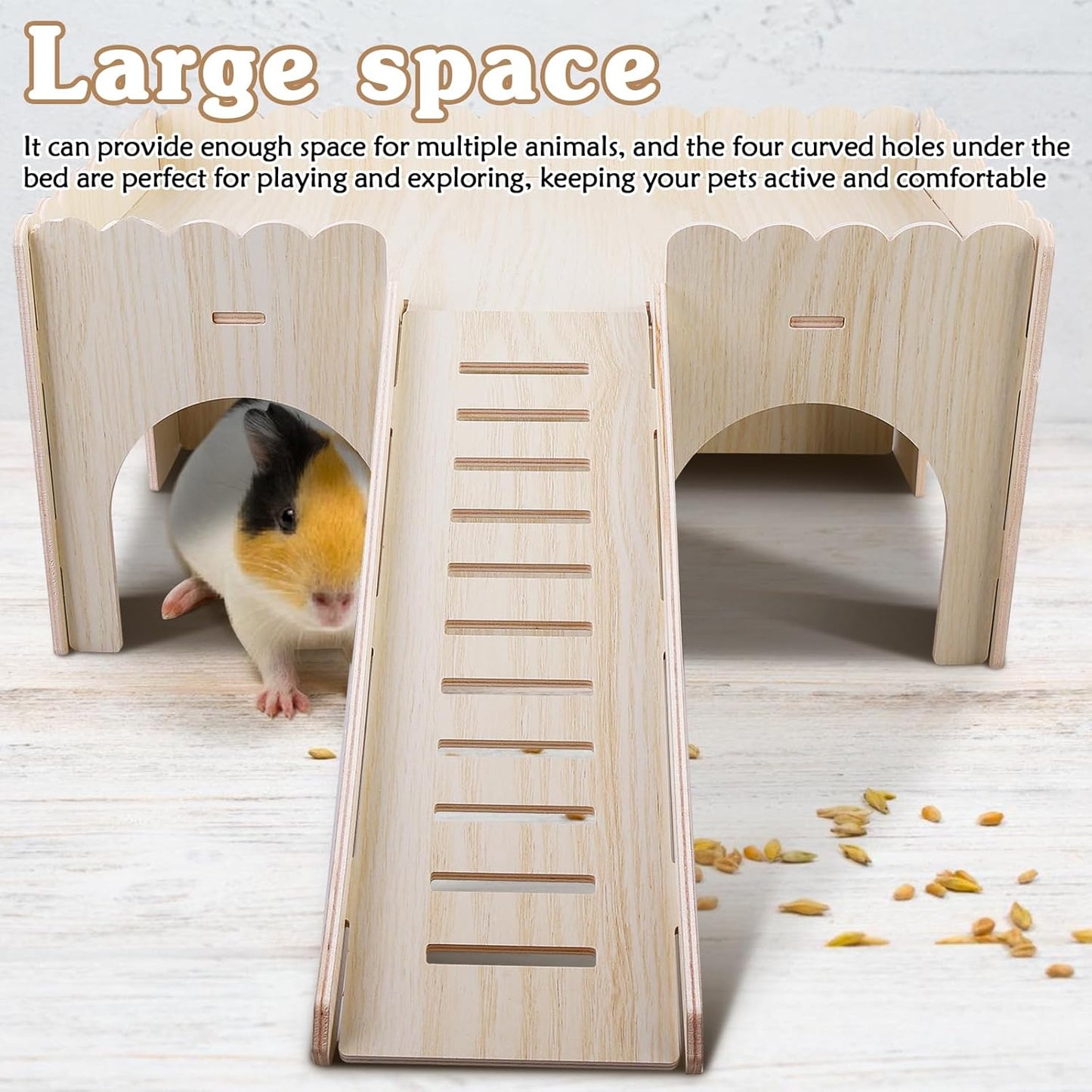 Holz-Bett mit Rampe