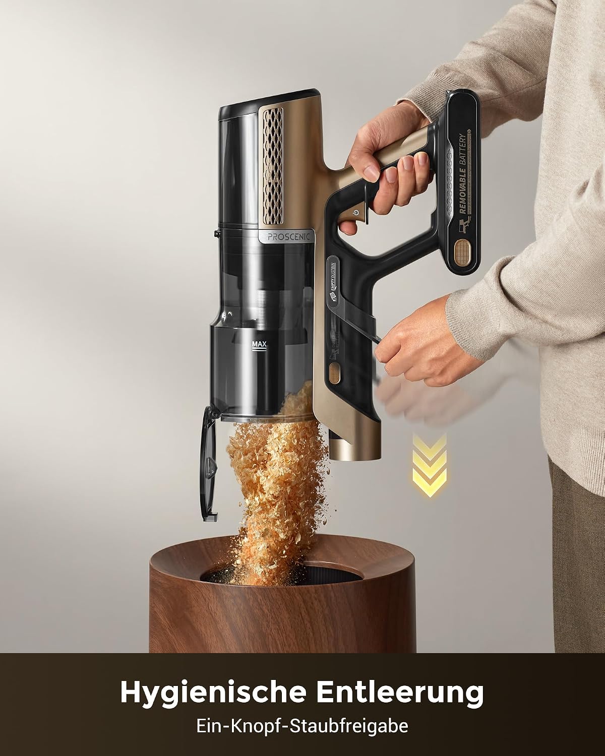 P20 Onepass Akku Staubsauger mit Wischfunktion, L Aurum Schwarz