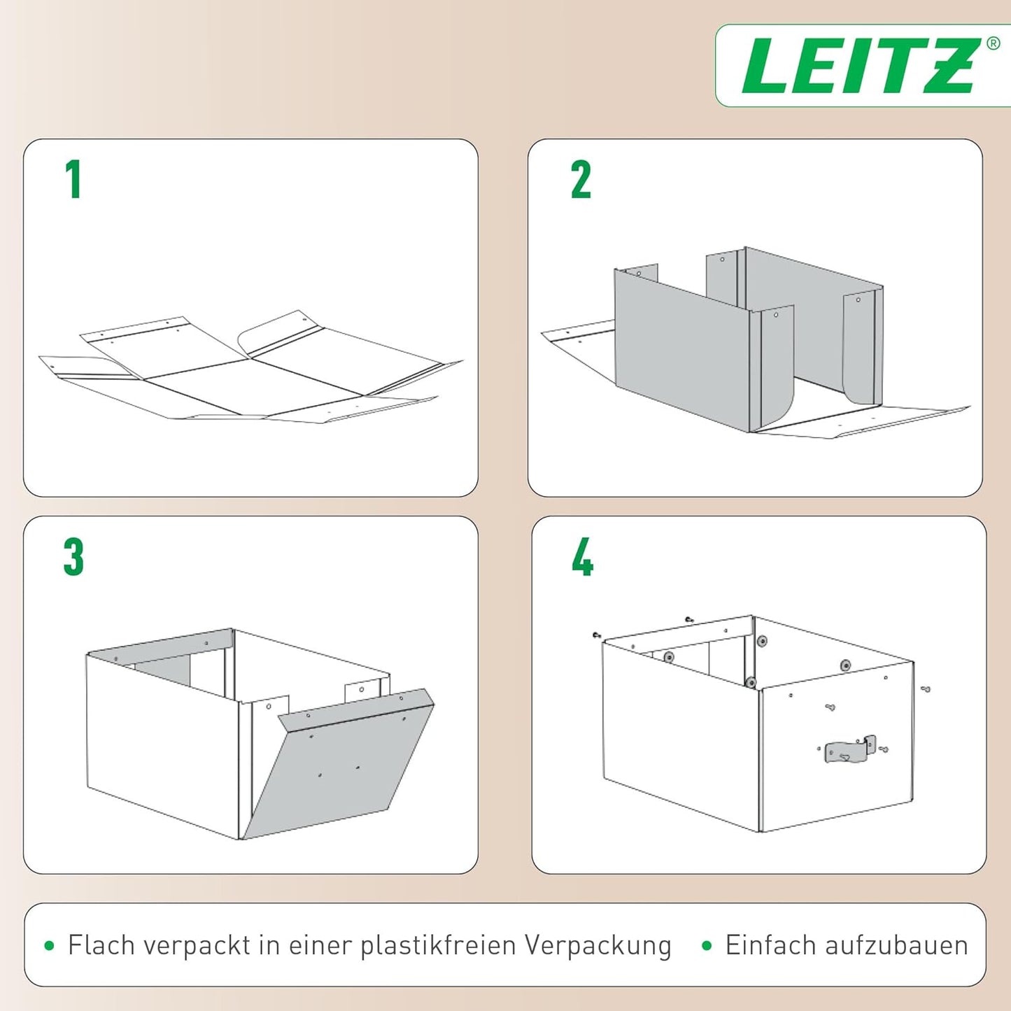 Flache Aufbewahrungsbox mit Deckel, 2er-Set, 37 x 27 x 10 cm Grün
