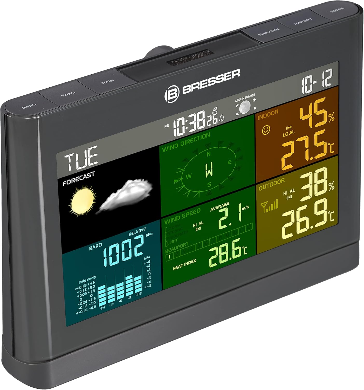 Wetterstation mit Aussensensor, grau