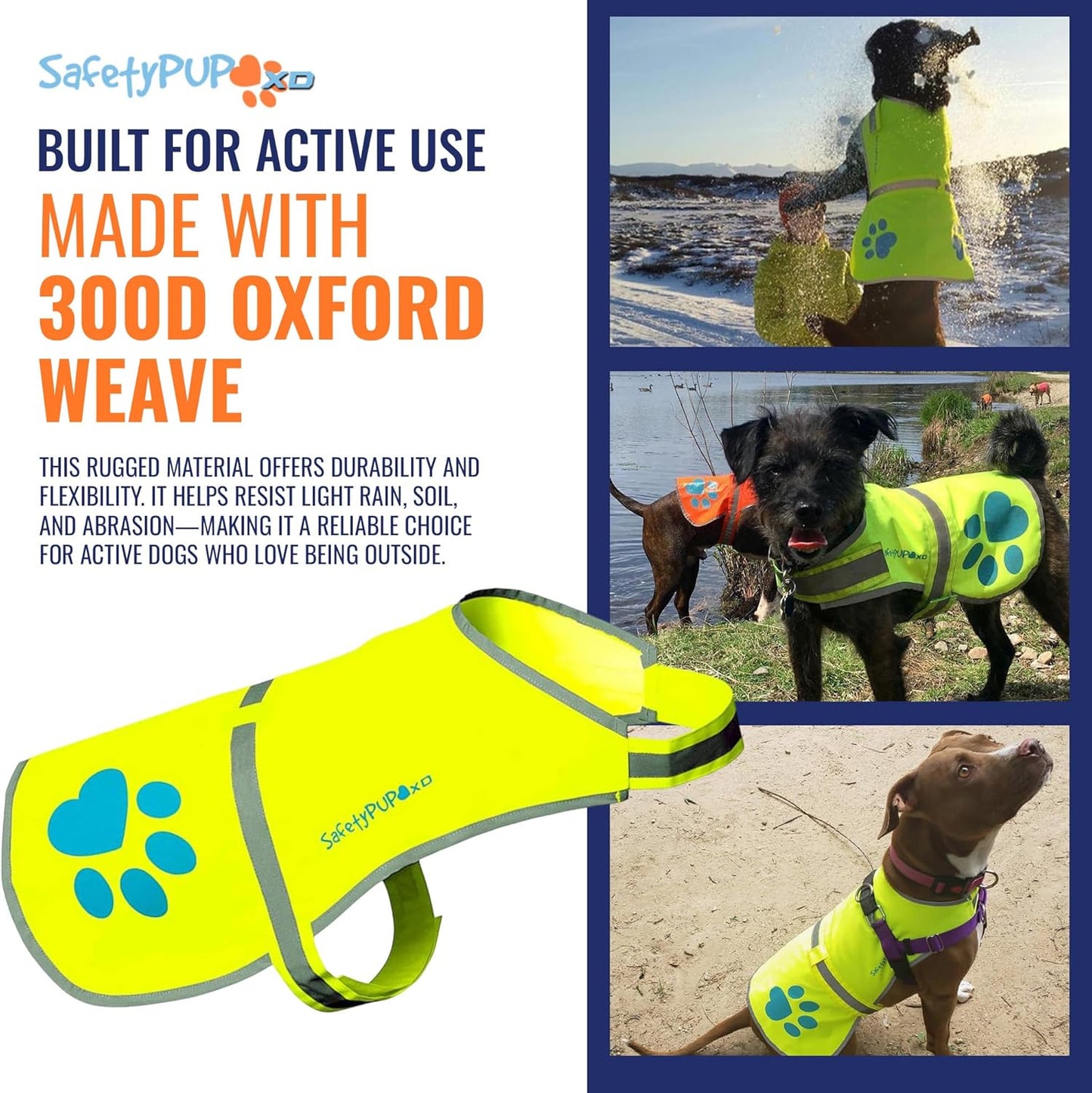 Hunde-Warnweste, Gross Neon Gelb