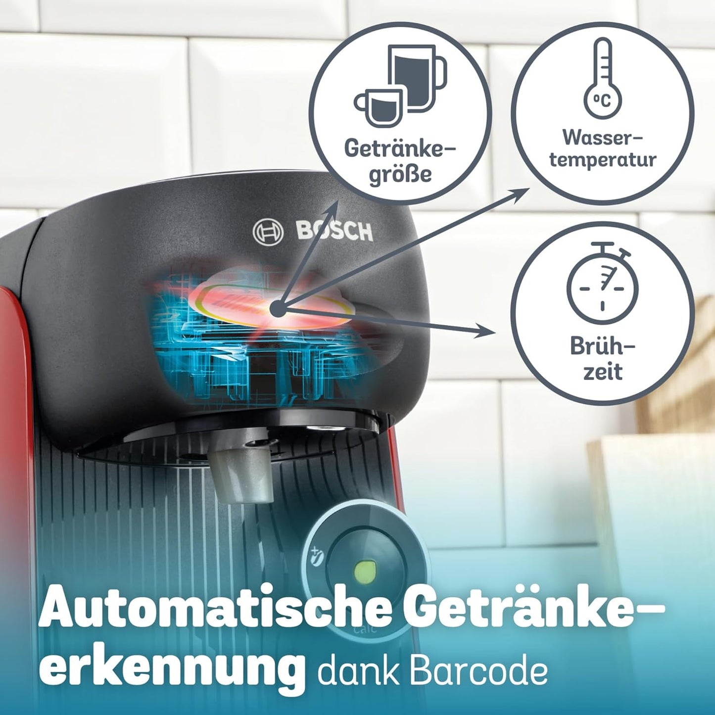 Tassimo Kapselmaschine, Rot / Schwarz