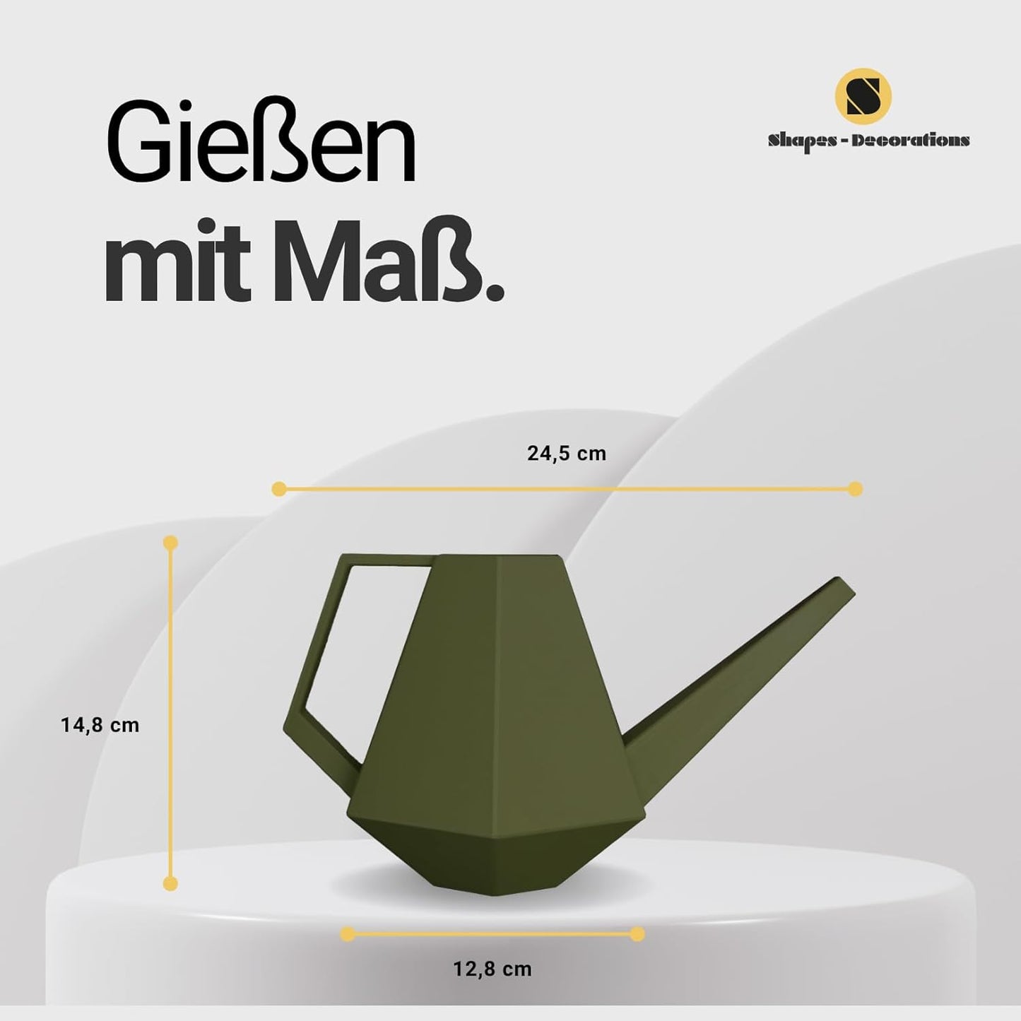 Giesskanne für Zimmer- und Gartenpflanzen, 1 Liter Olivgrün