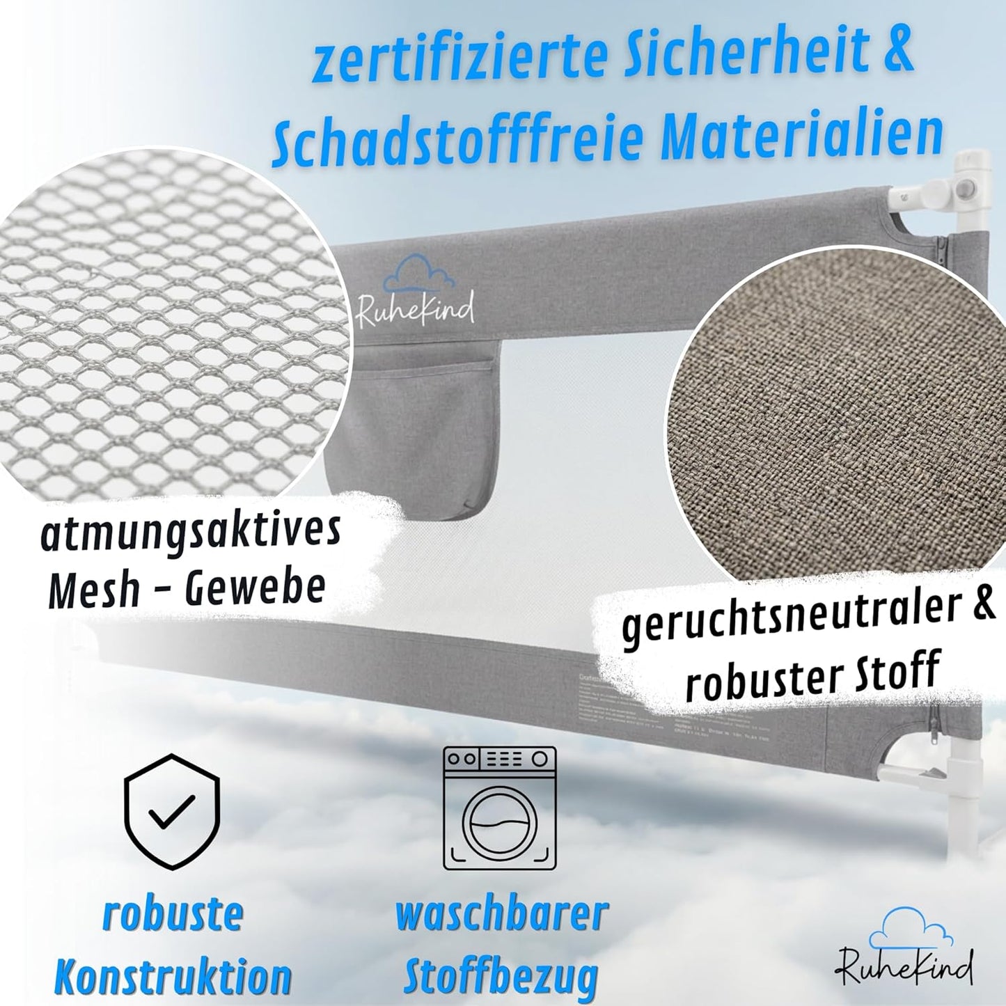 Rausfallschutz für Boxspringbetten, Einzelseite 180cm