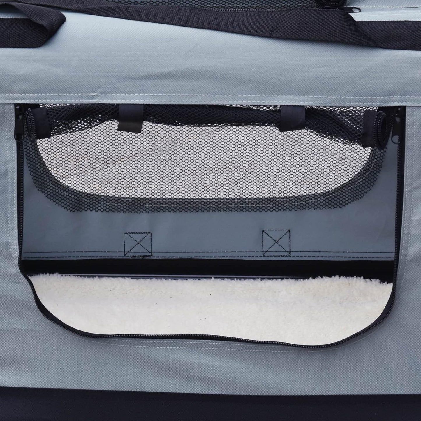 Faltbare Transportbox für Haustiere, Gr. XXL (90x60x64 cm)|grau