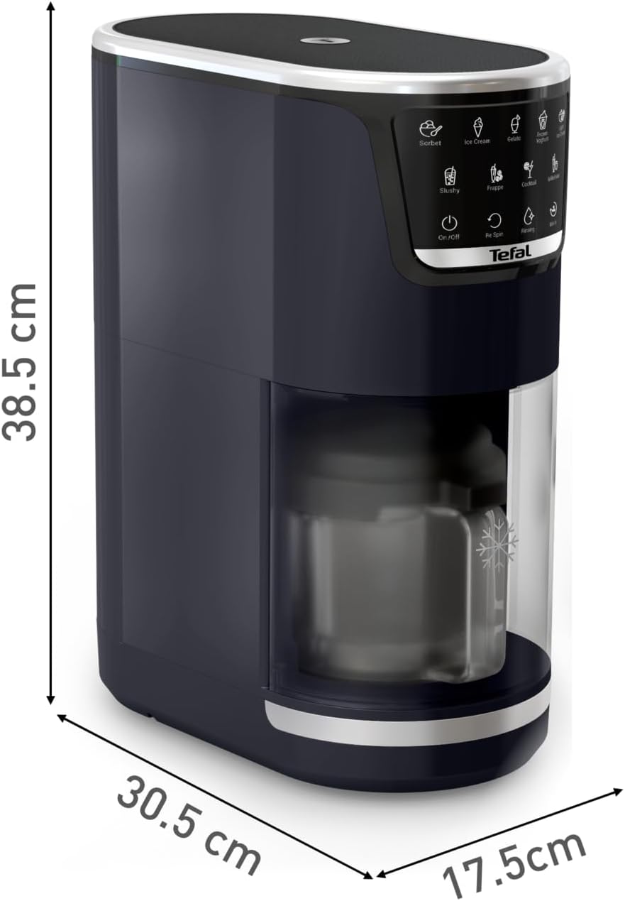 Dolci Eismaschine IG6038E0 mit 10 Programmen & Reinigungsfunktion, Eismaschine inkl. 3x Tritanschüssel