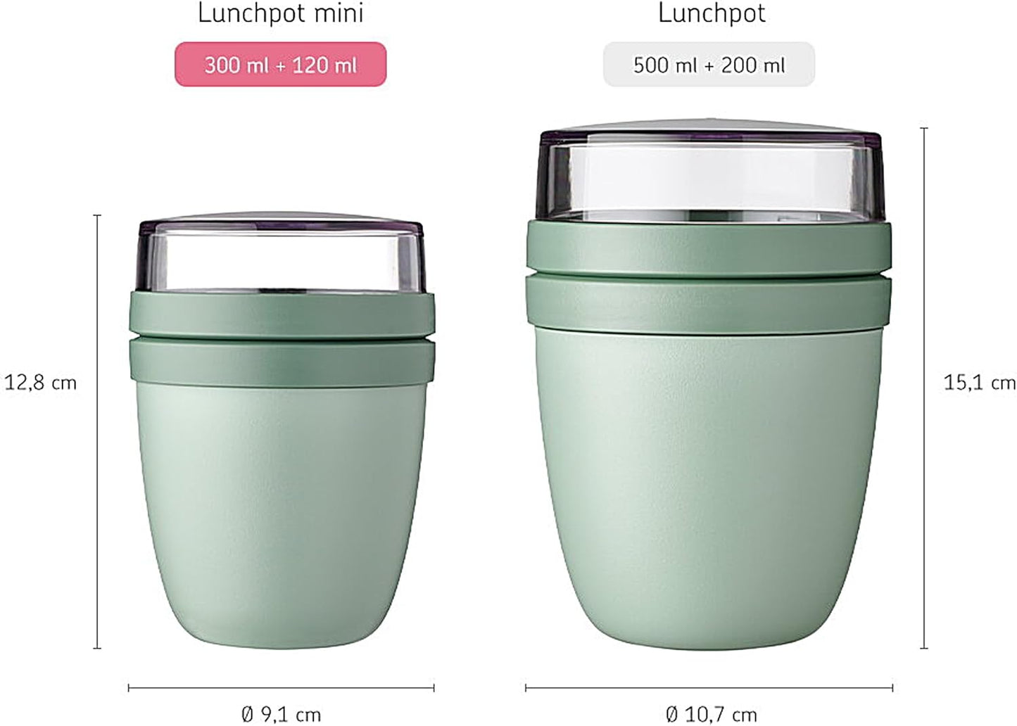 Müslibecher to go mit Unterteilung (300 ml + 120 ml), 08. Nordic Pink Klein Keine Personalisierung