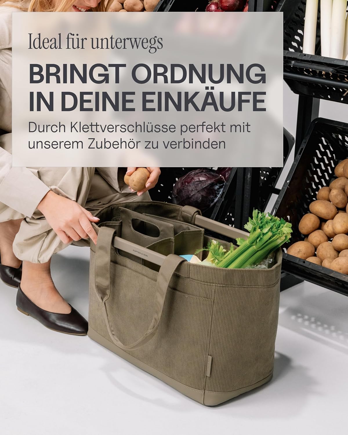 Faltbarer Einkaufskorb Vaasa, Cord Dusty Khaki
