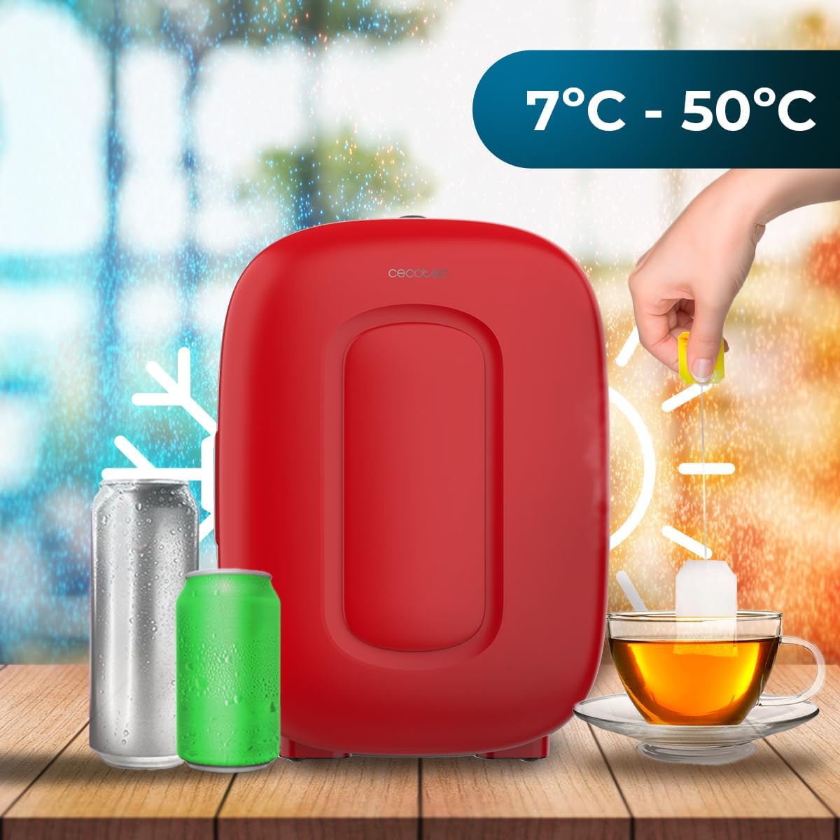 Mini-Kühlschrank mit Kühl- und Heizfunktion, 4 Liter, 4 L | Bora Rot