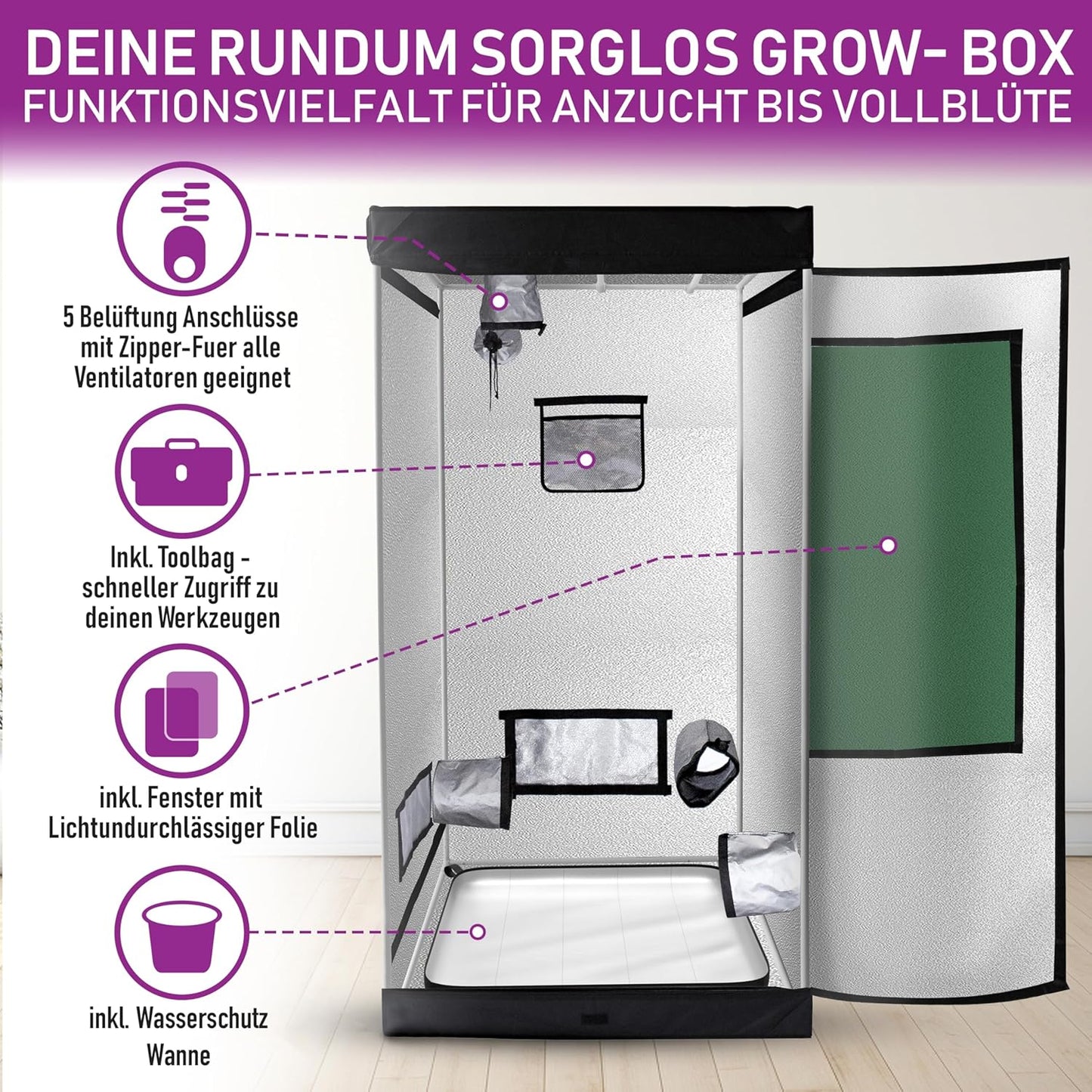 Growzelt 80x80x160