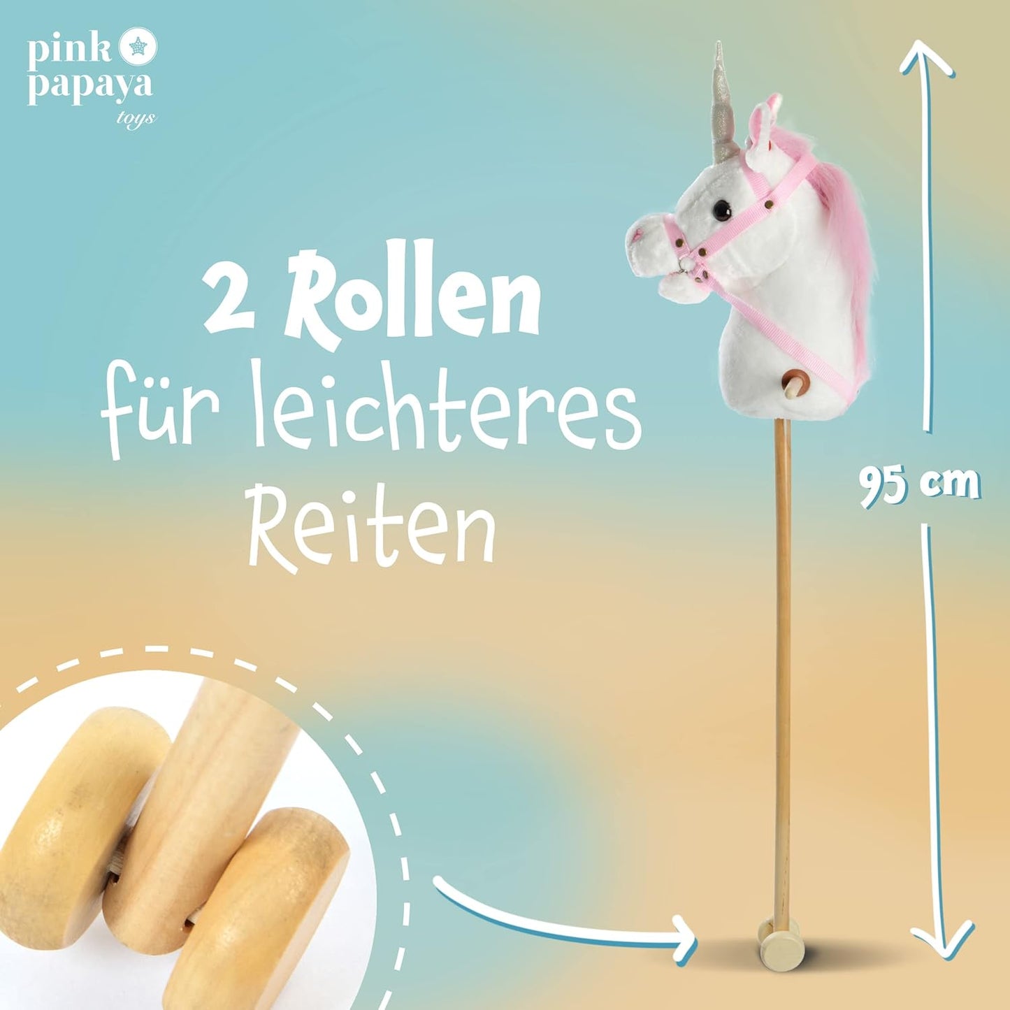 Steckenpferd Einhorn Mandy mit Soundfunktion, Mandy