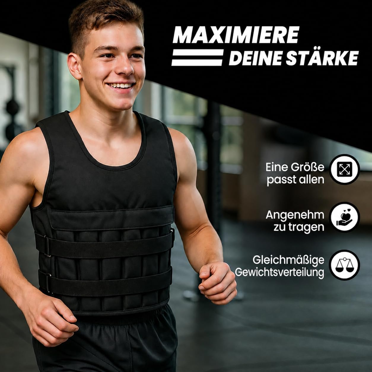 Gewichtsweste für Krafttraining und Laufen, 10 kg, 10 Kilogramm
