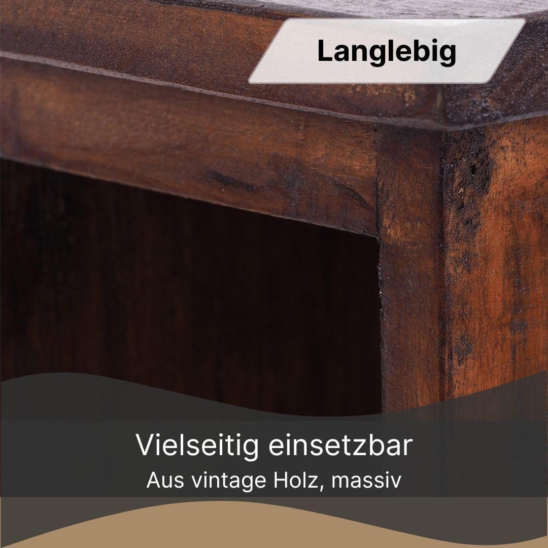 Rustikales CD-Regal mit 4 Fächer, 02 Hellbraun