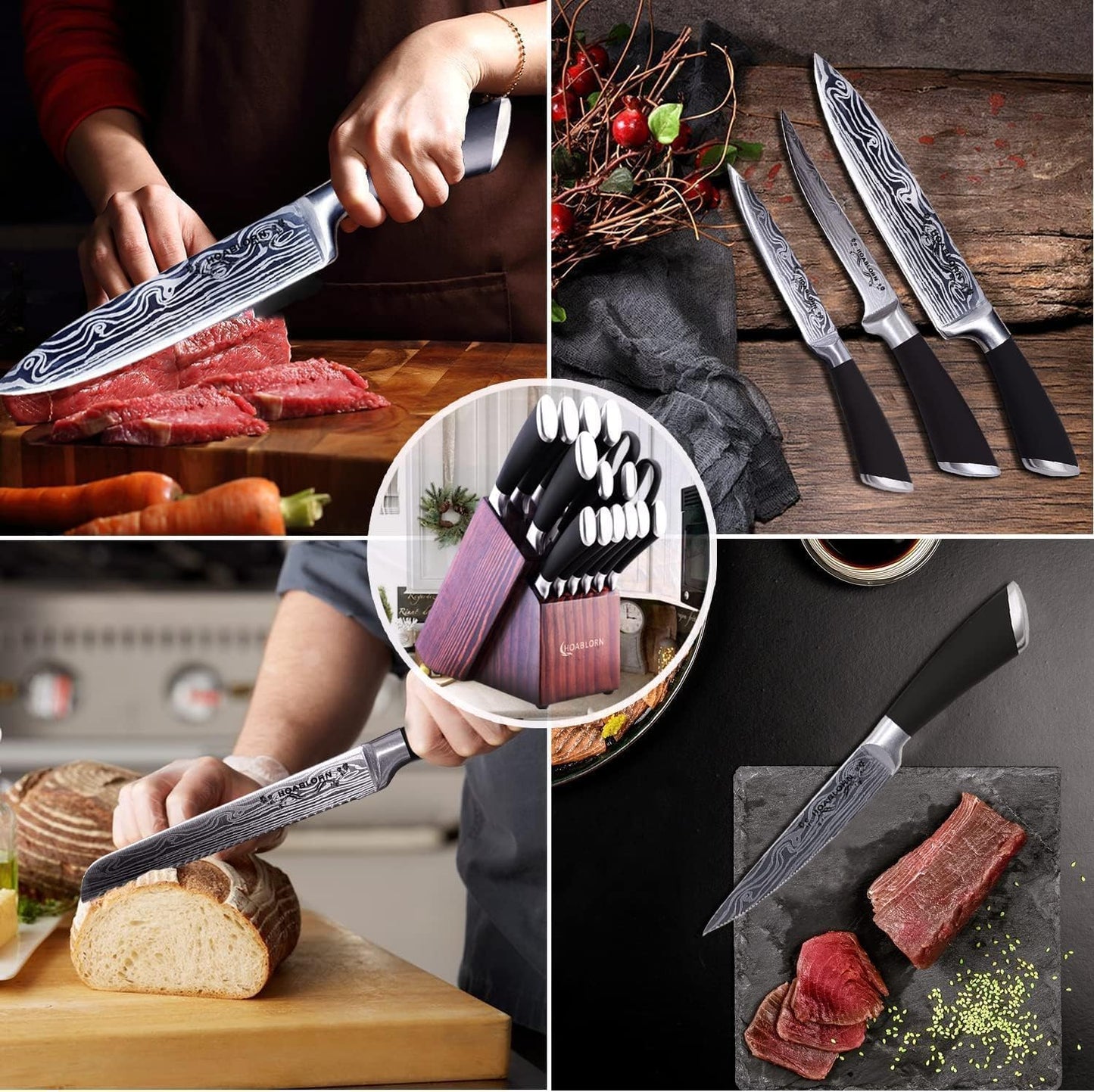 15-teiliges Messer Profi Set, Damasucs 20 Pieces Knife Set