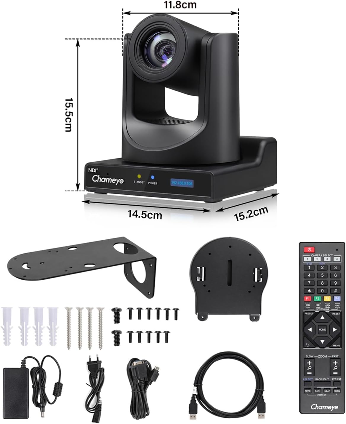 NDI PTZ Kamera 20x Zoom mit KI-Tracking 1080P, 20x NDI SDI Kamera KI-Tracking