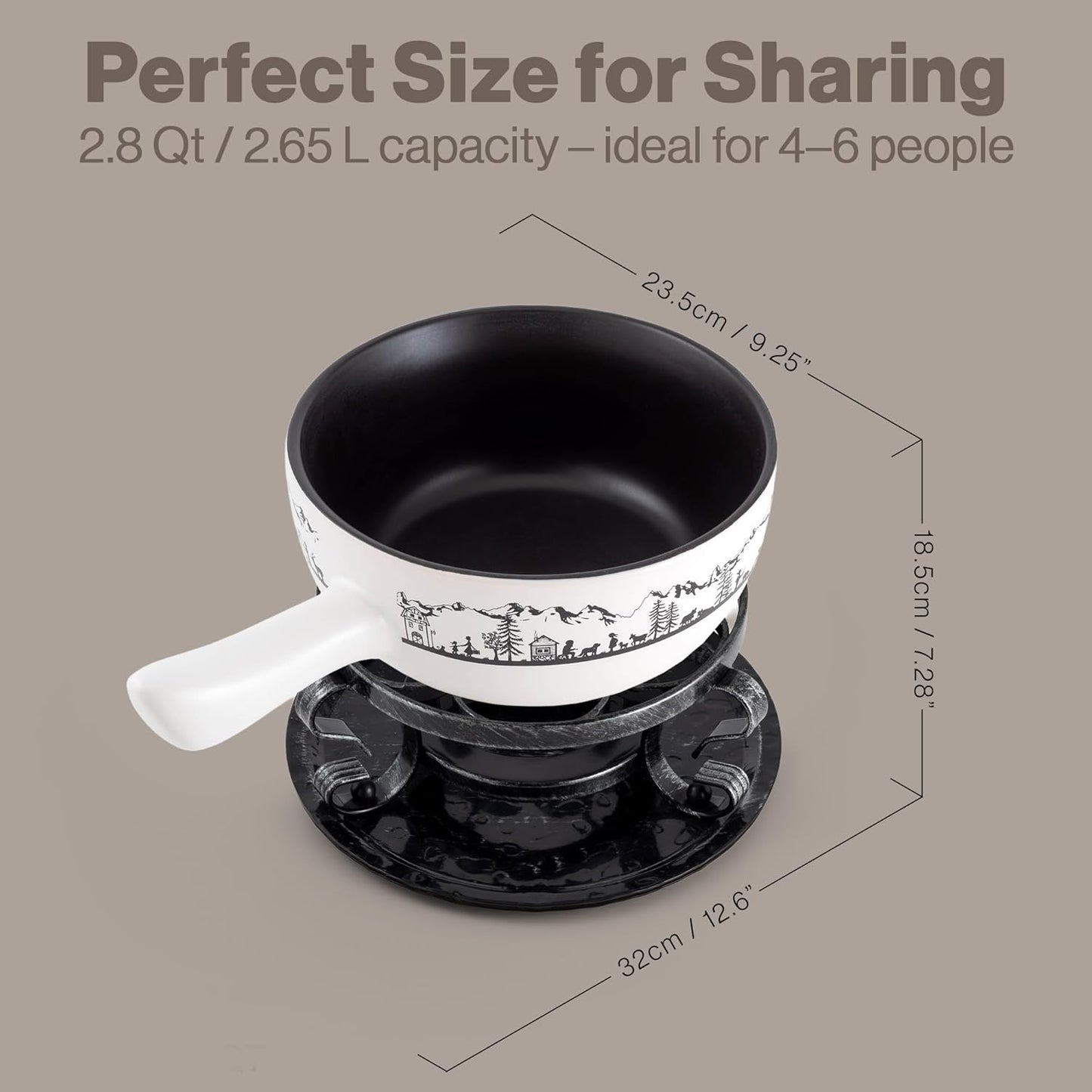Fondue-Set Heidi, Weiss