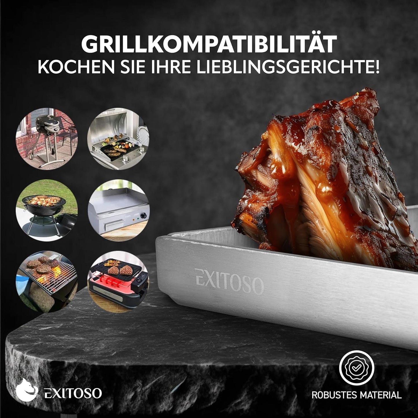 Grillplatte mit Grillspachtel