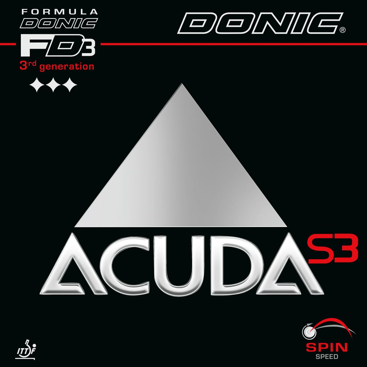 Tischtennisbelag Acuda S3, Schwarz 2.0 mm