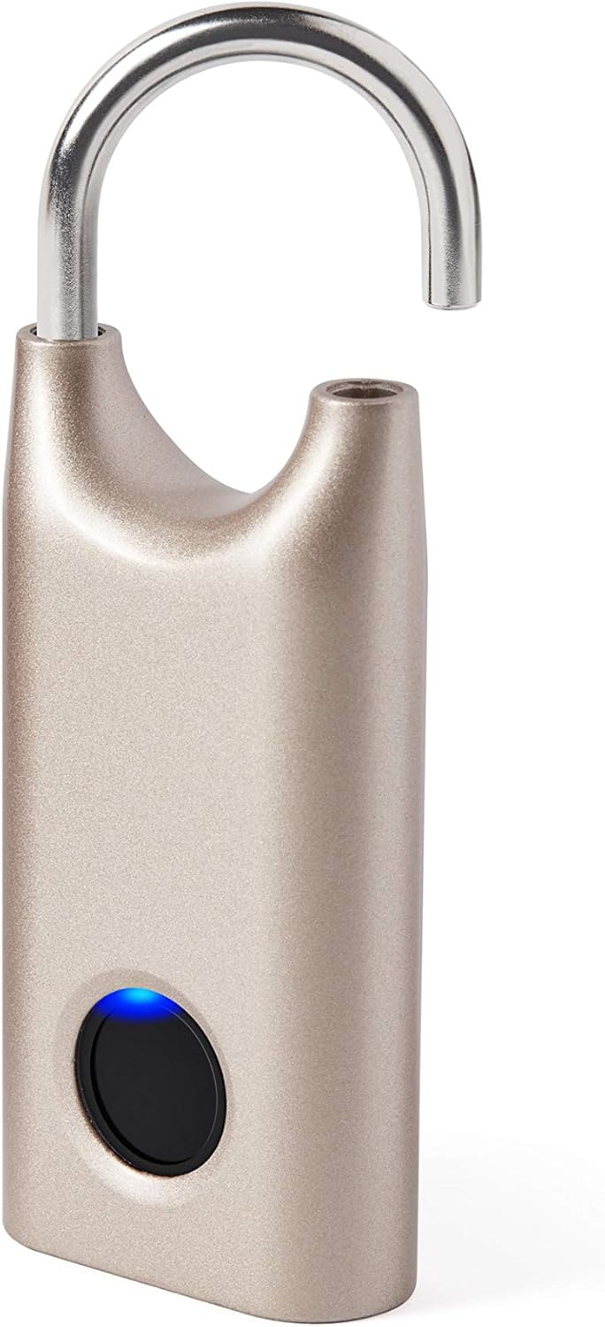 Nomaday Biometrisches Fingerabdruck-Vorhängeschloss, Weiches Gold