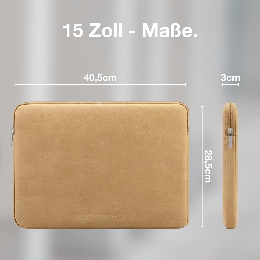 Wasserabweisende Laptophülle, MacBook 15-16" Braun