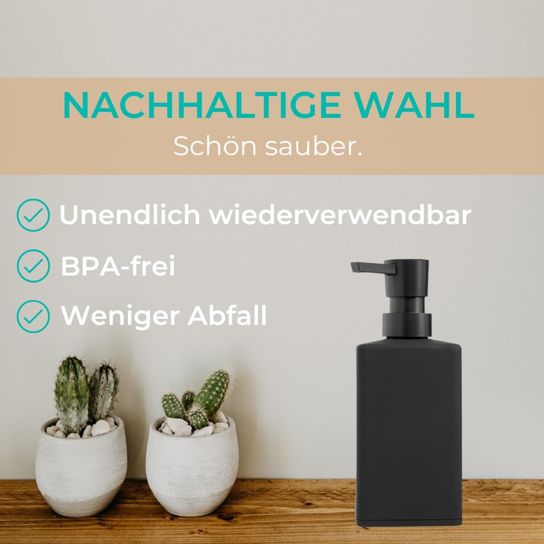 Seifenspender für Küche & Bad, Schwarz Modern