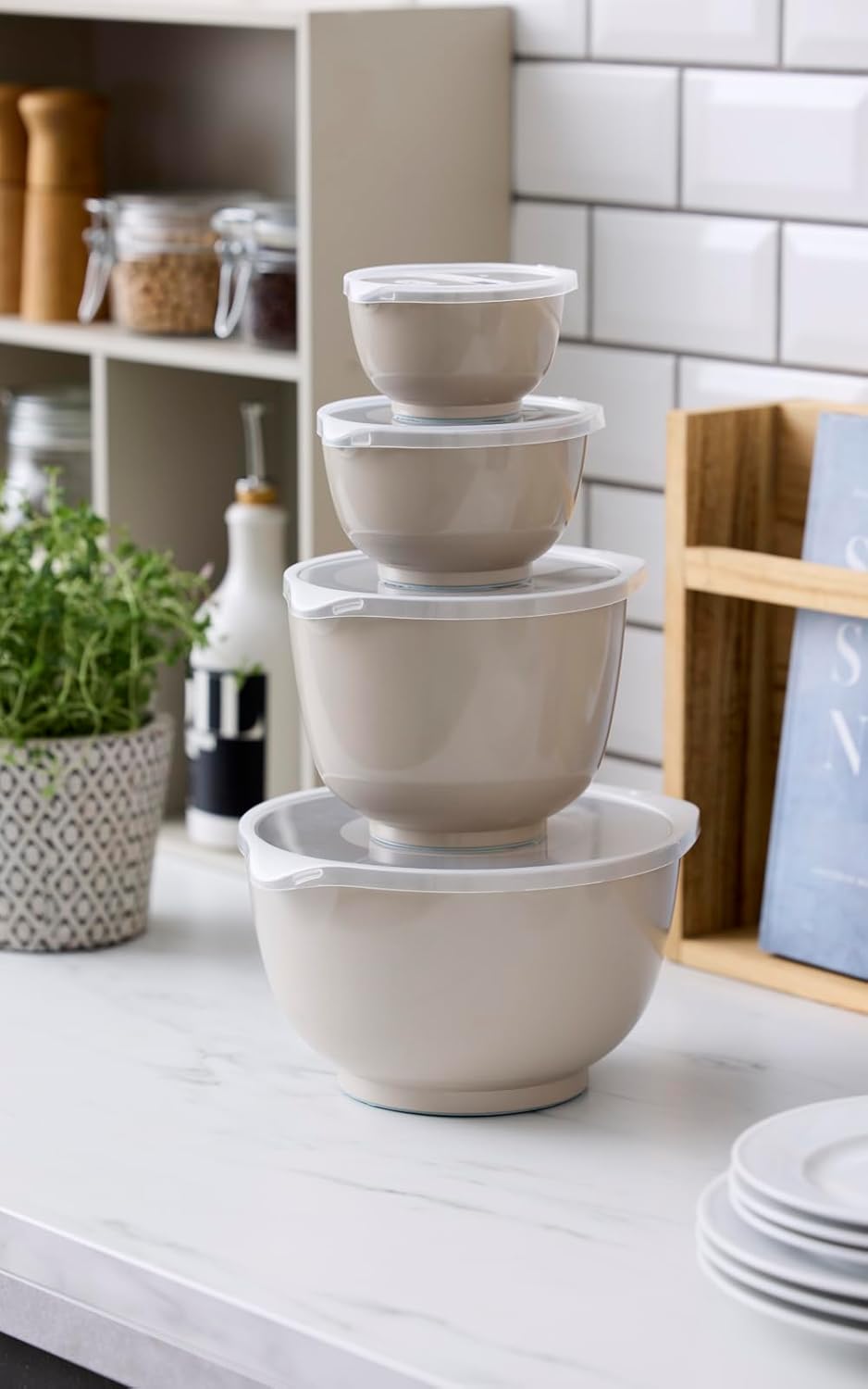 8-teiliges Margrethe Rührschüssel-Set, 0,25 liter Humus