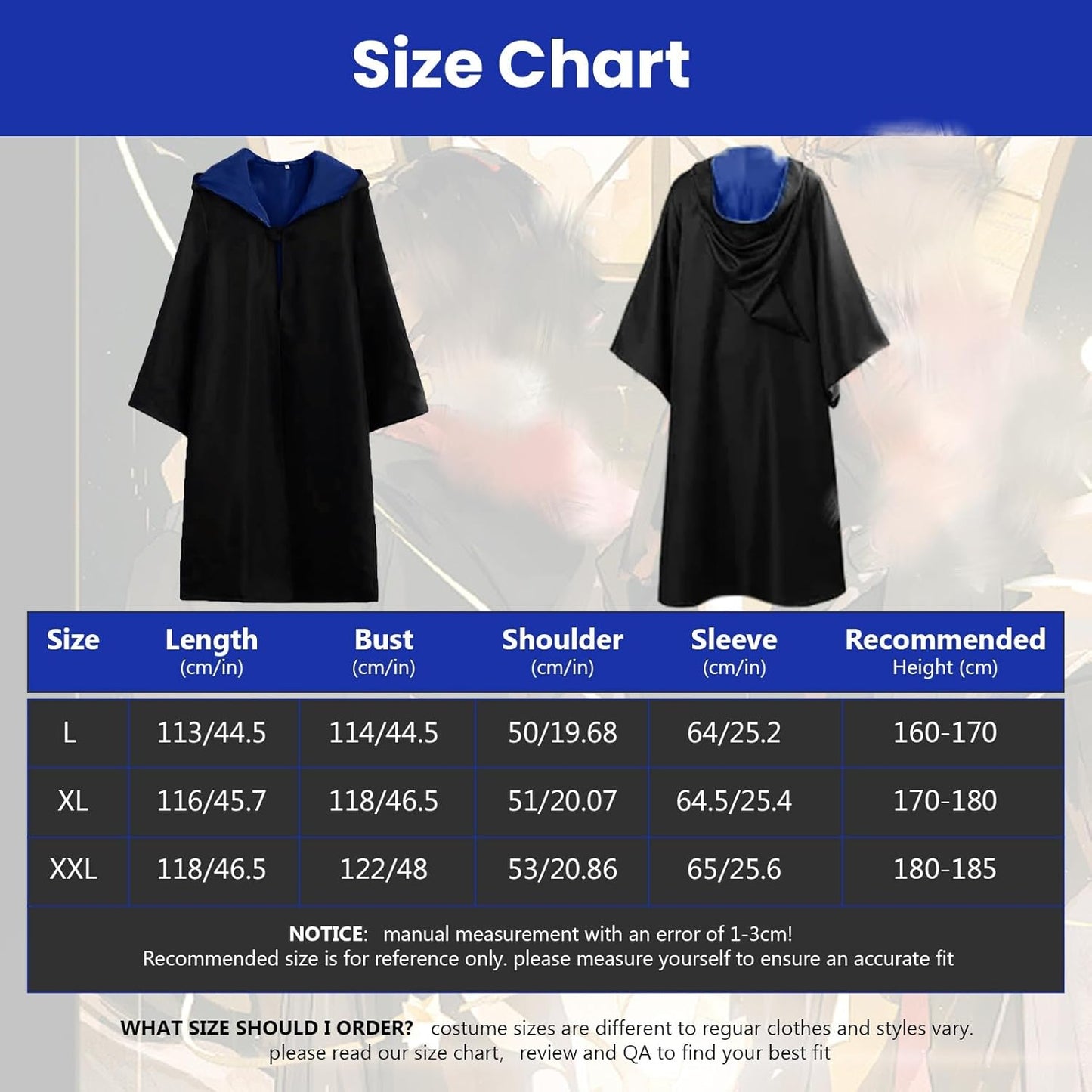 Magic Robe Cosplay Kostüm, Blau M
