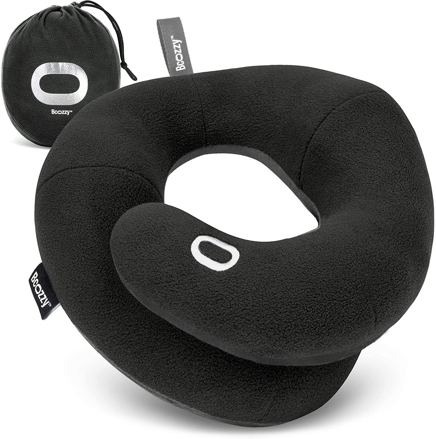 Reisekissen mit Kopf- und Nackenunterstützung, X-Large (Adults) Schwarz Tinte