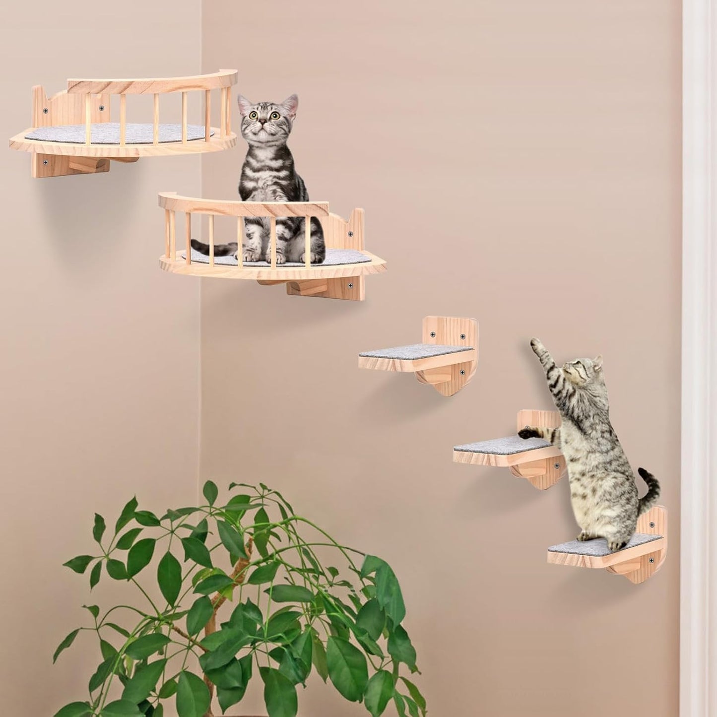 Katzenmöbel-Set mit 2 Böden und drei Kratz-Tritten