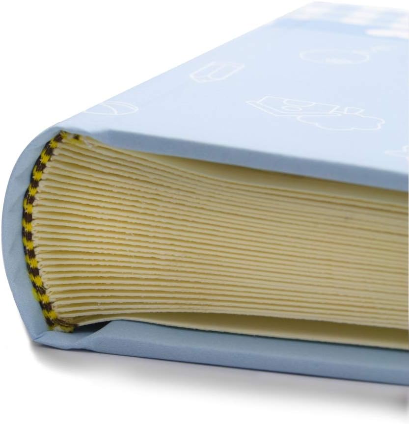 Geburtsfotoalbum Teddybär mit Agenda, Pergament-Einlagen, Teddybär Blauer