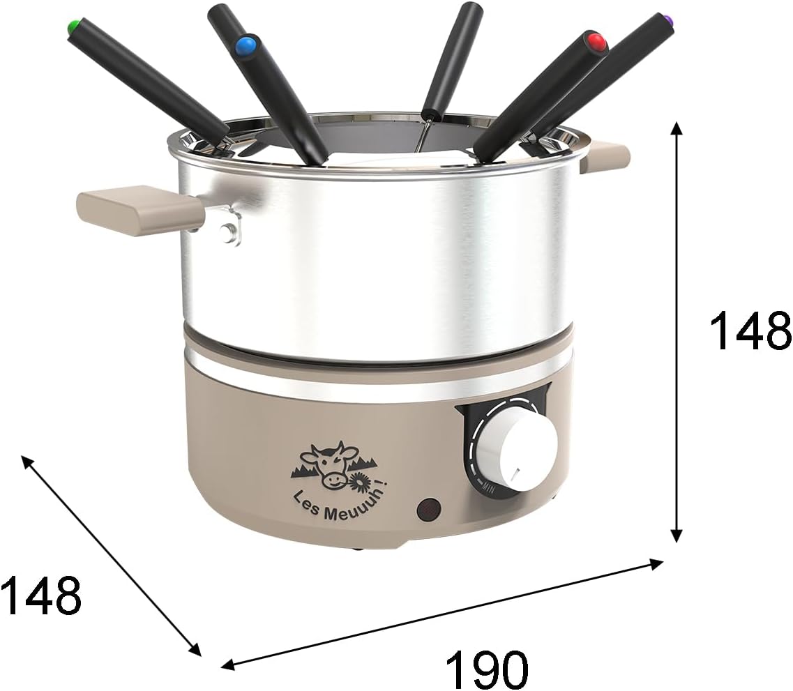 Fondue Set für 6 Personen, Hellbraun