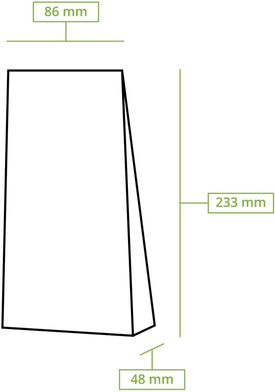 500 Stück Papiertüten mit Clipverschluss, 9 x 4.5 x 23.5 cm (500 Stück)