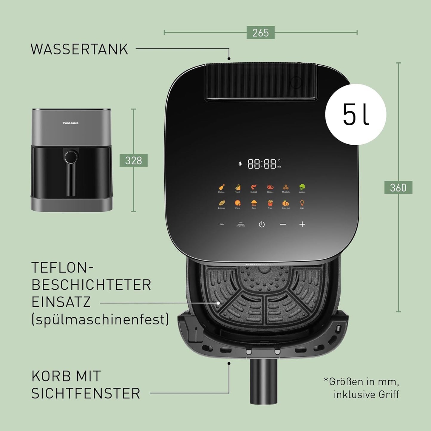 NF-CC500SXE Air Fryer mit Sichtfenster, NF-CC500SXE