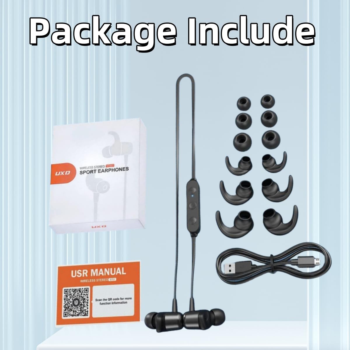 In-Ear Kopfhörer mit Mikrofon IPX7, Schwarz
