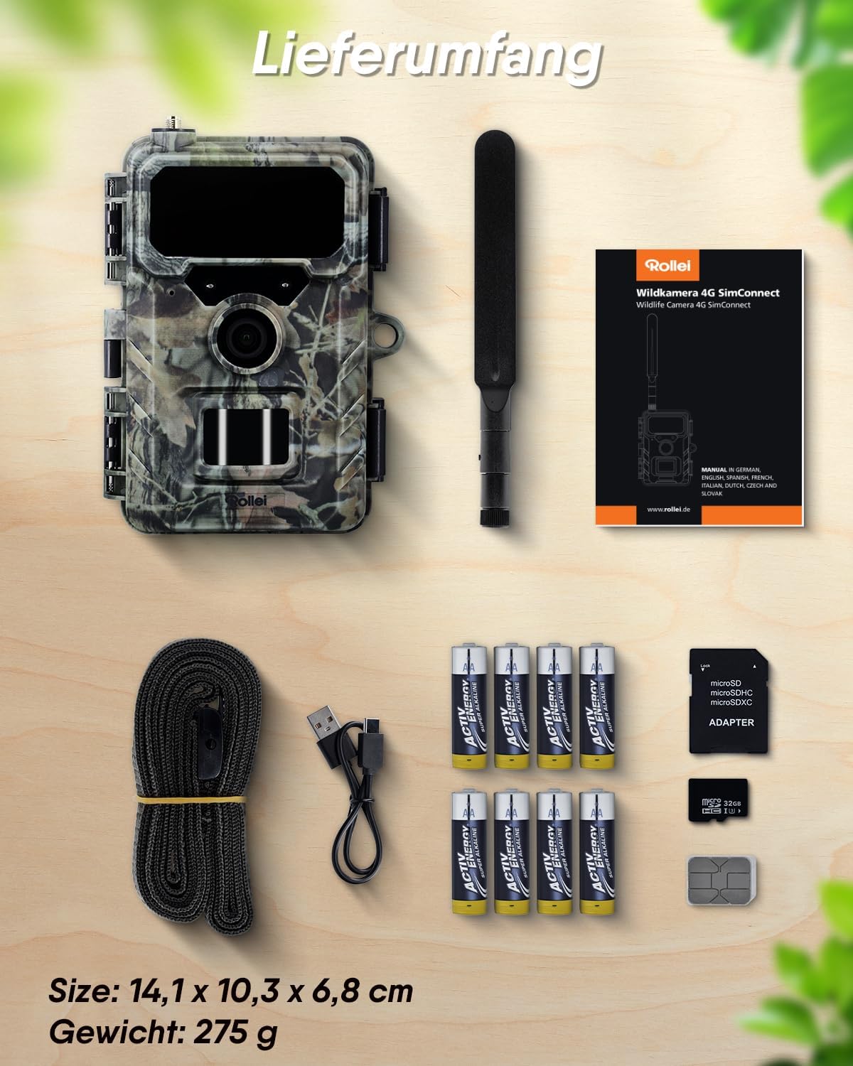 4K Wildtierkamera mit 4G SIM & Nachtsicht, Wildkamera 4G Sim 4K