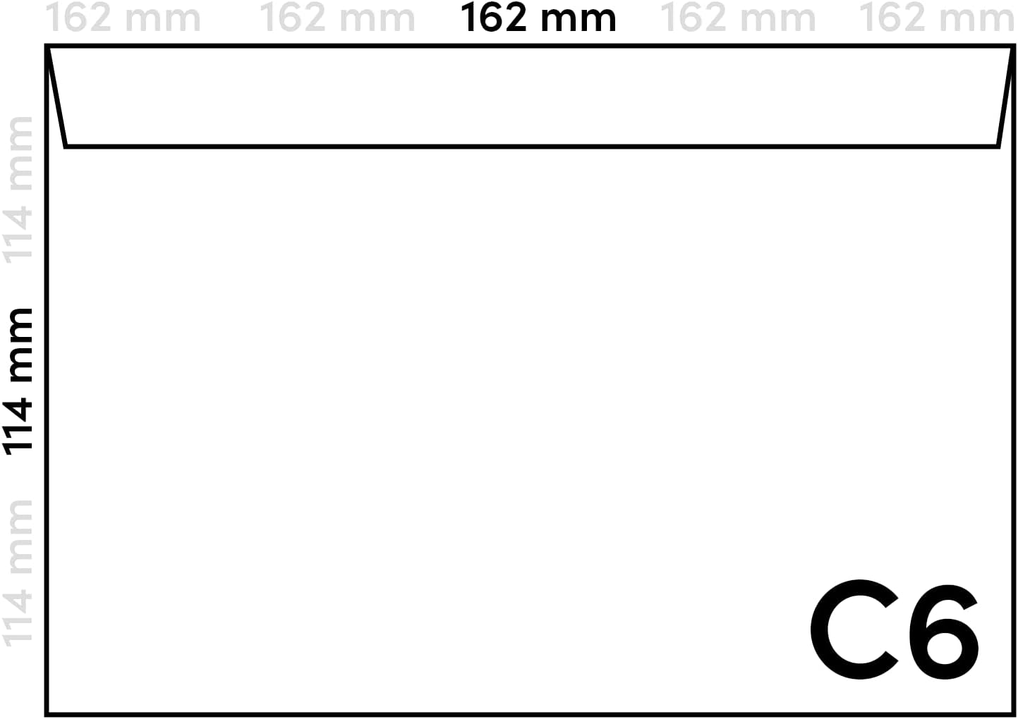 1000 Stück Selbstklebende C6-Briefumschläge, C6/1000