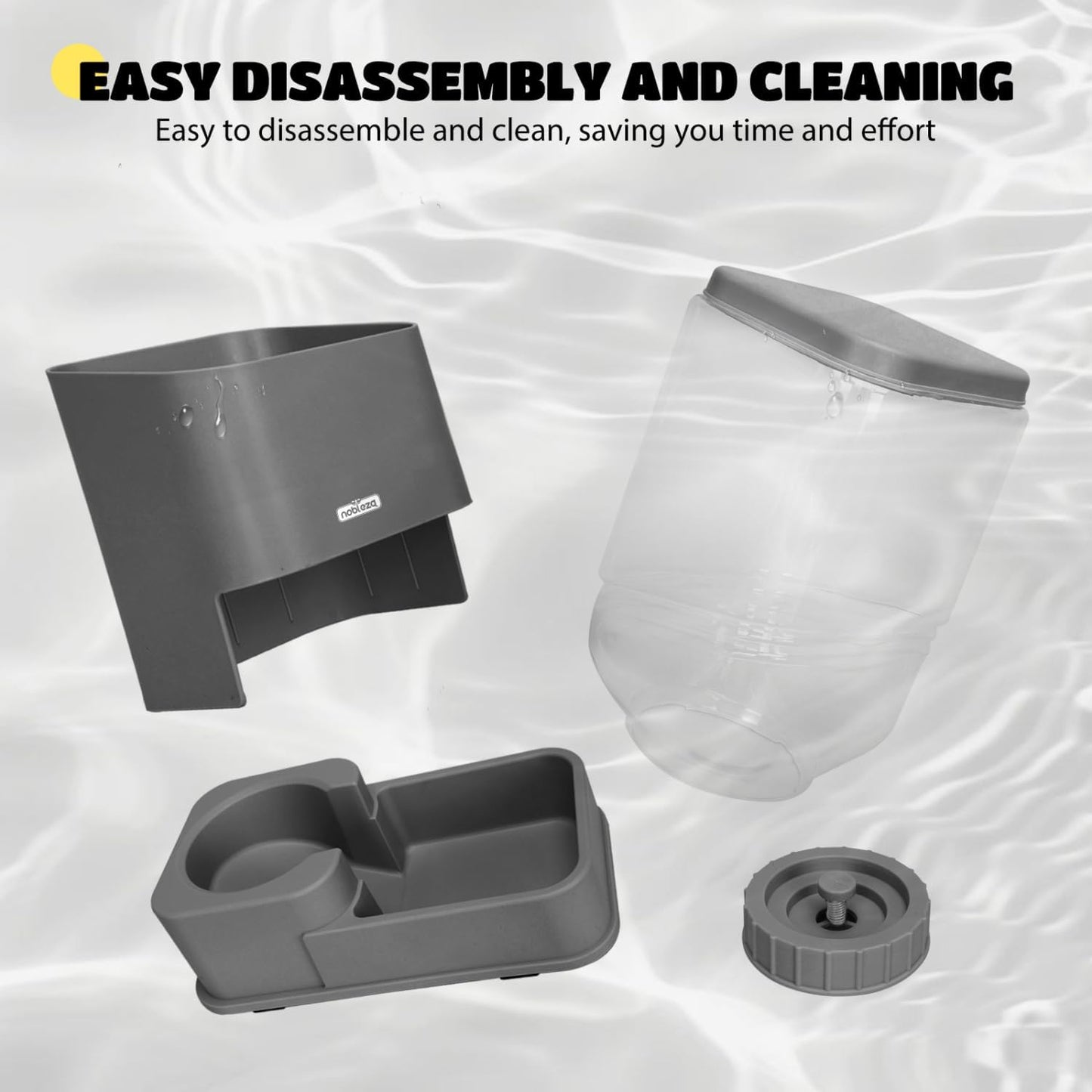 Automatischer Futter- und Wasserspender für Haustiere 3.8 L, Schwarz