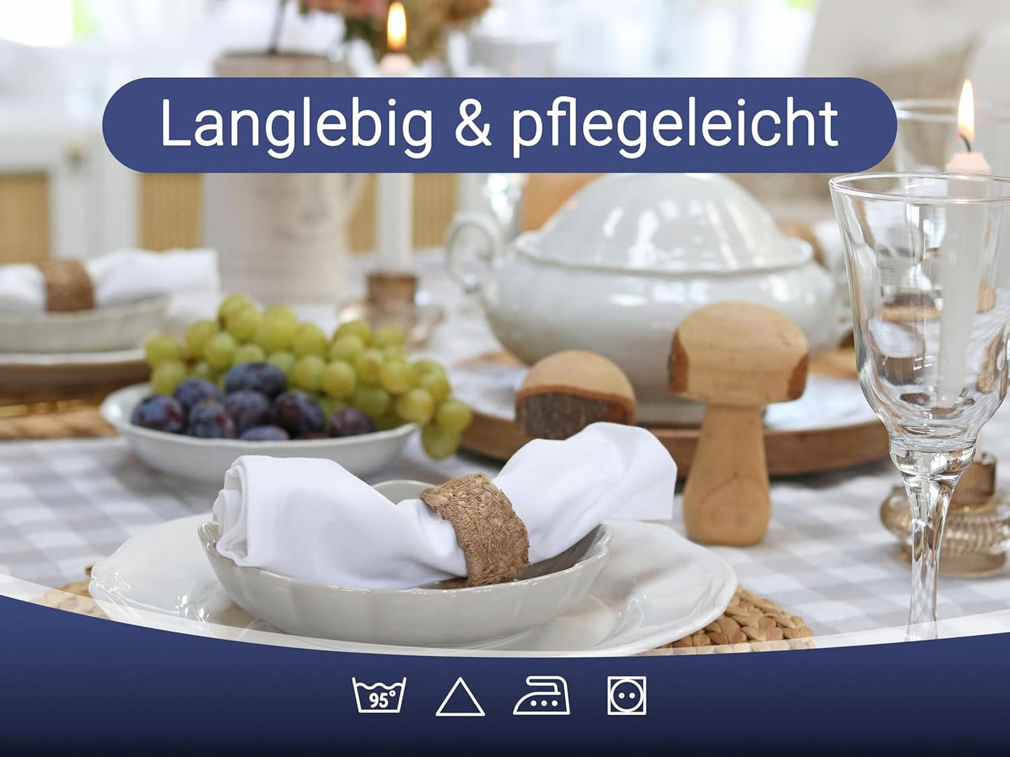 25er Stoffservietten-Set, 50 x 50 cm (25er Set) Weiß