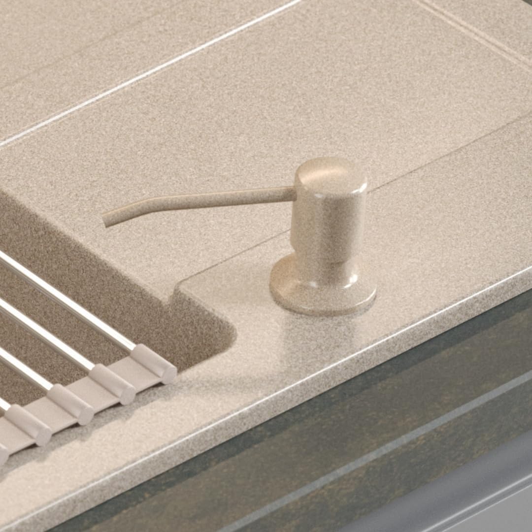 Nachfüllbarer Seifen- und Spülmittelspender, Beige