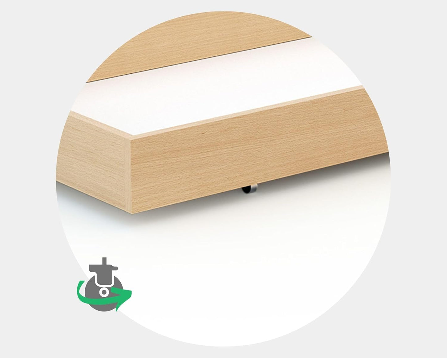Essentiel Bettschublade für Babybett, 60x120 cm, 114,5 x 57 x 14 cm Buche Lackiert