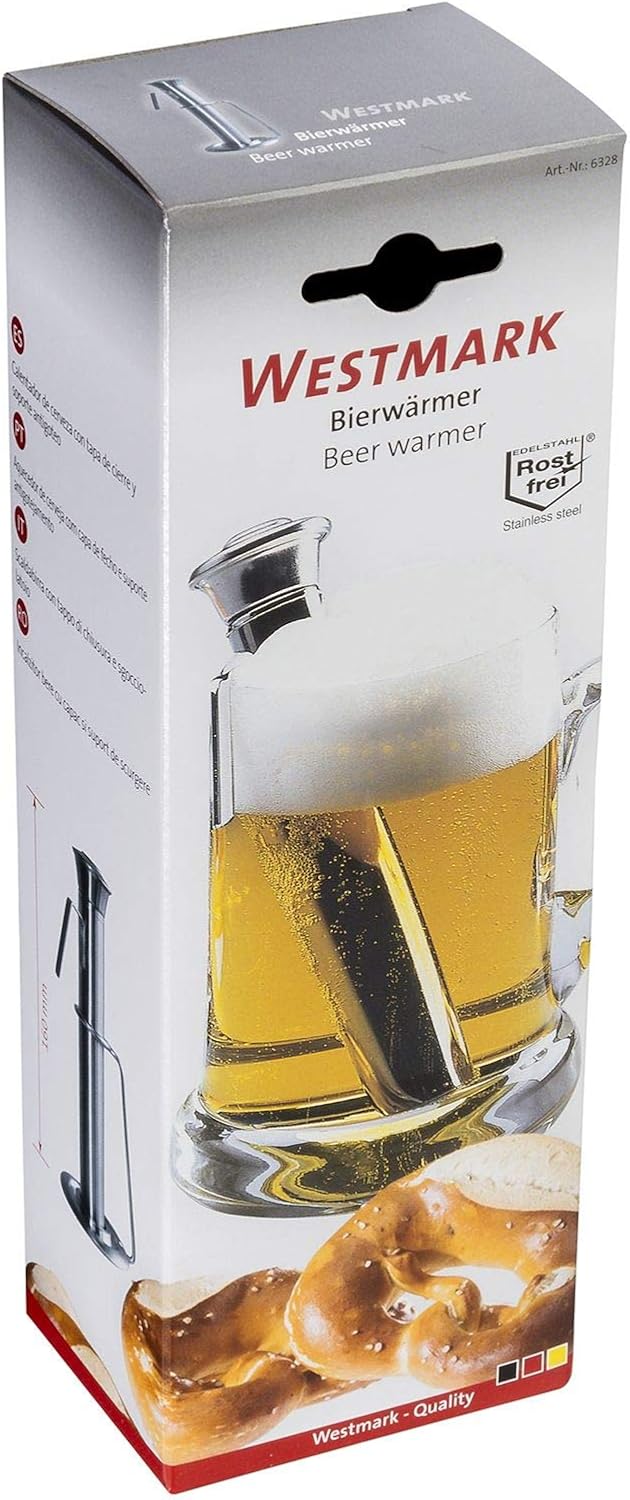 Bierwärmer mit Halter aus Edelstahl (16 cm), Bierwärmer